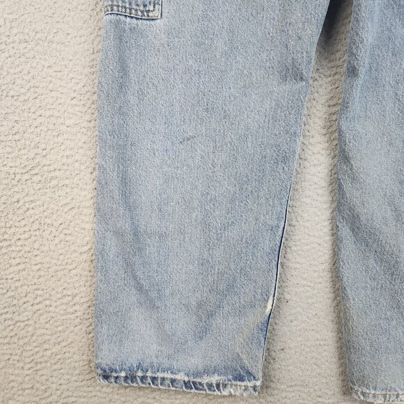 Y2K Carpenter Jeans Mens 34x30 Baggy Loose Workwear DESTROYED Denim THRASHED - Picture 13 of 16
